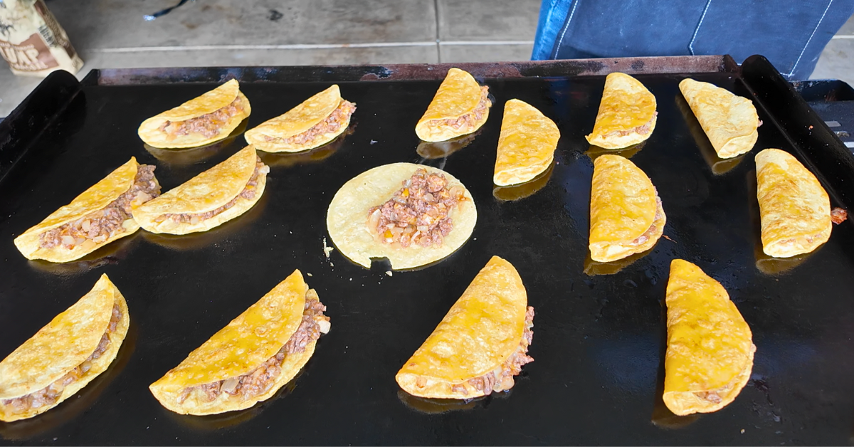 Easy Ground Beef Tacos on a Blackstone